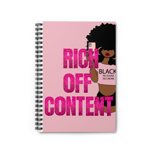 RICH OFF CONTENT Spiral Notebook