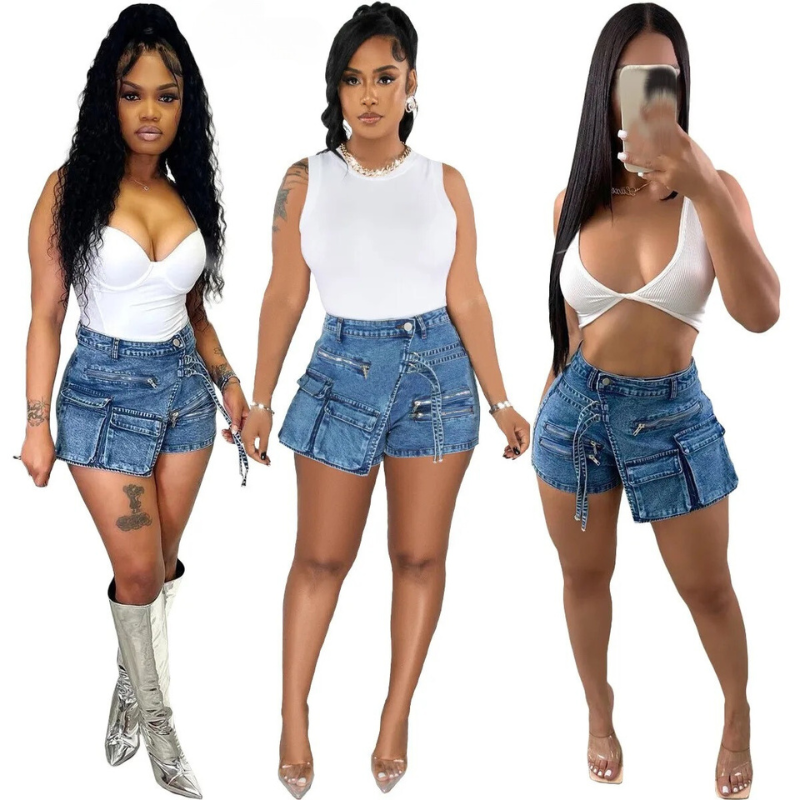 Demi Denim Cargo Skort