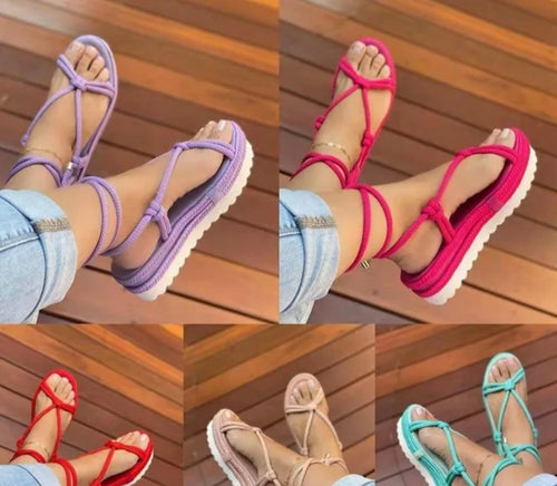Wholesale Platform Rope Sandals (10 Pair)