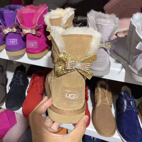 Classic Rhinestone Bow U G G Boots