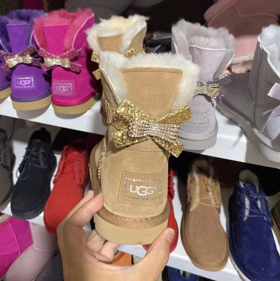 Classic Rhinestone Bow U G G Boots