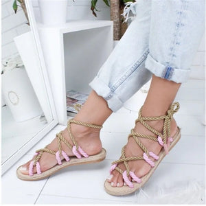 Wholesale Multi Color Rope Sandals (10 Pair)