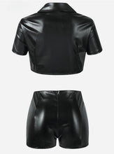 Load image into Gallery viewer, Pure Jealousy Faux Leather 2pc Short Set