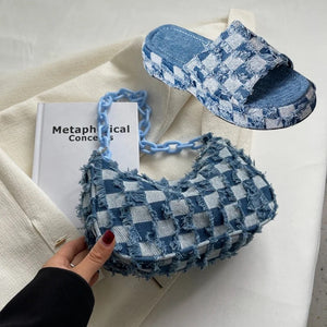 Wholesale Denim Bag & Shoe Set