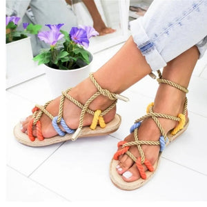 Wholesale Multi Color Rope Sandals (10 Pair)