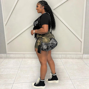 Wholesale Camo Irregular Skirt