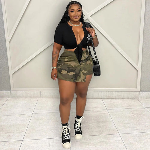 Wholesale Camo Irregular Skirt