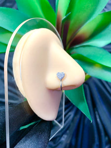 Diamond Heart Nose Ring Cuff
