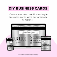 Load image into Gallery viewer, Gold Marble Credit Card Style Business Card TEMPLATE