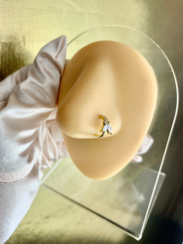 Diamond Butterfly Hoop Nose Cuff